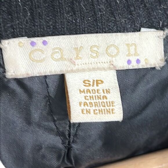 Carson Cardigan Jacket Woman’s Size Small Lambswool Full Zip Embroidered Floral - Picture 8 of 10